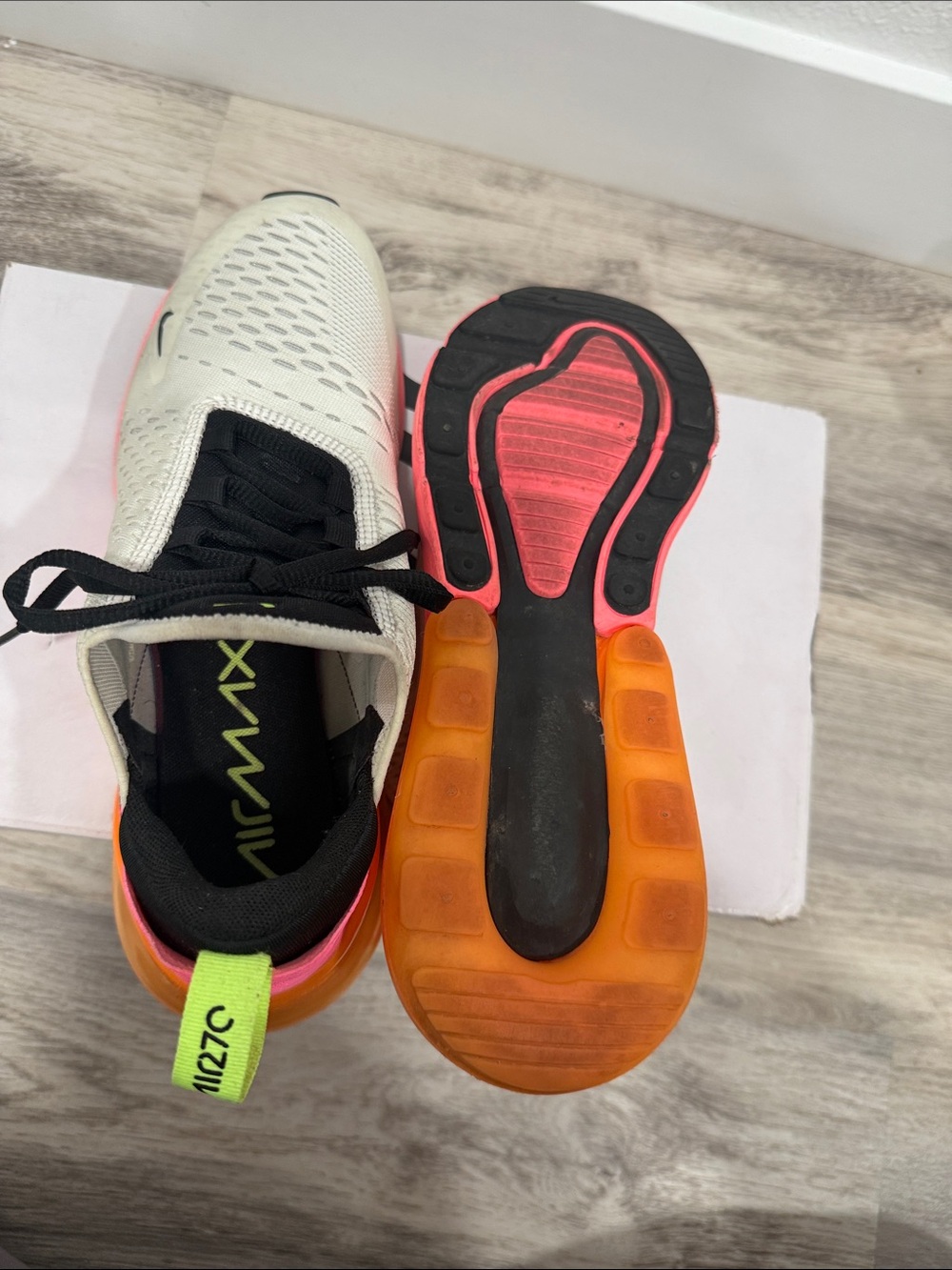Nike Women’s Air Max 270 — White, Hot Pink & Orange - Picture 6 of 6